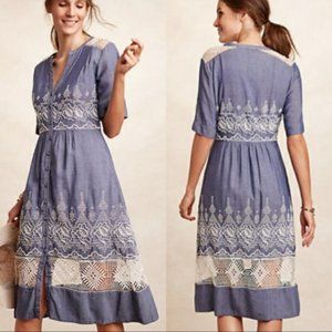 Beautiful Moulinette Sœurs Embroidered Midi Dress